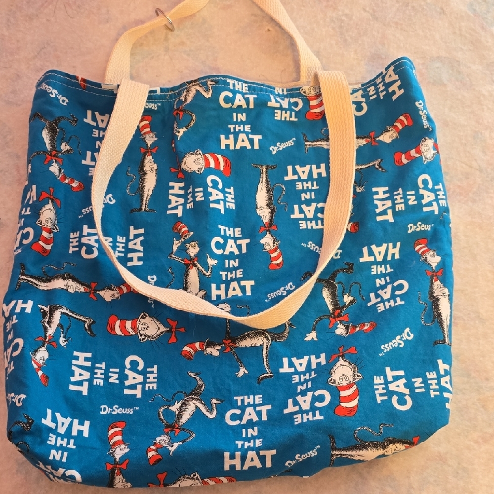 Dr. Seuss Blue and Red Cat in the Hat Tote